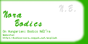 nora bodics business card